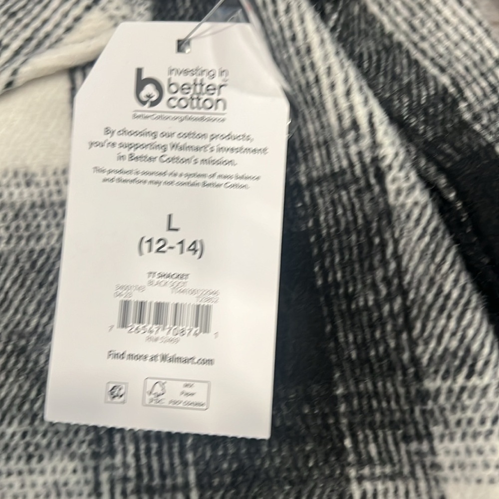 Time and Tru Black & White Shacket size L NWT - Picture 5 of 6